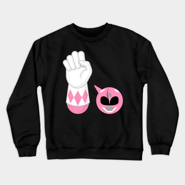 PINK RANGER hand-power Crewneck Sweatshirt by LuksTEES